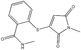 2-(2-Methylaminocarbonylphenylthio)-N-methylmaleimide Struktur