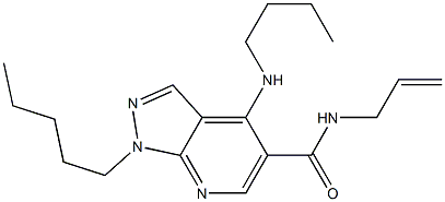 1-Pentyl-4-(butylamino)-N-(2-propenyl)-1H-pyrazolo[3,4-b]pyridine-5-carboxamide Struktur