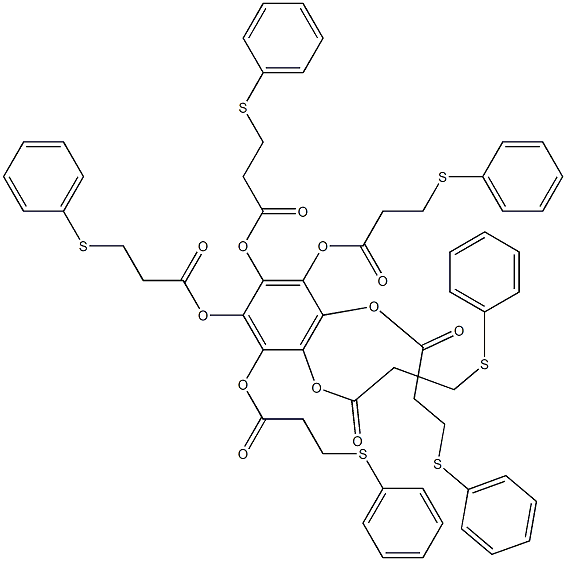 Benzenehexol hexakis[3-(phenylthio)propanoate] Struktur