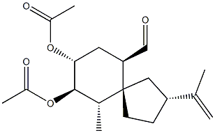 (2R,5R,6S,7R,8R,10R)-7,8-Di(acetyloxy)-6-methyl-2-(1-methylethenyl)spiro[4.5]decane-10-carbaldehyde Struktur