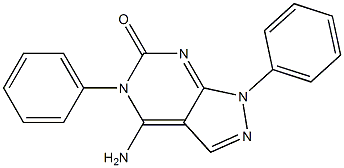 4-Amino-1,5-diphenyl-1H-pyrazolo[3,4-d]pyrimidin-6(5H)-one Struktur