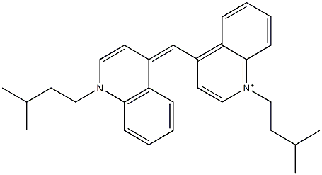 1-(3-Methylbutyl)-4-[[1-(3-methylbutyl)quinolin-4(1H)-ylidene]methyl]quinolinium Struktur