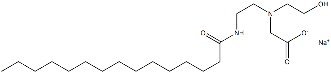 N-(2-Hydroxyethyl)-N-[2-(pentadecanoylamino)ethyl]aminoacetic acid sodium salt Struktur