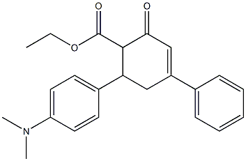 6-(4-Dimethylaminophenyl)-4-phenyl-2-oxo-3-cyclohexene-1-carboxylic acid ethyl ester Struktur