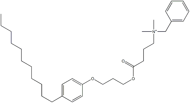 N,N-Dimethyl-N-benzyl-N-[3-[[3-(4-undecylphenyloxy)propyl]oxycarbonyl]propyl]aminium Struktur