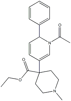 1-Methyl-4-[(1,6-dihydro-1-acetyl-6-phenylpyridin)-3-yl]piperidine-4-carboxylic acid ethyl ester Struktur