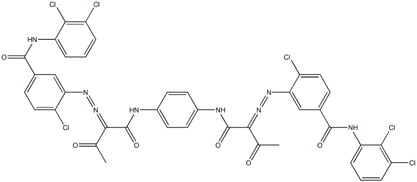 3,3'-[1,4-Phenylenebis[iminocarbonyl(acetylmethylene)azo]]bis[N-(2,3-dichlorophenyl)-4-chlorobenzamide] Struktur