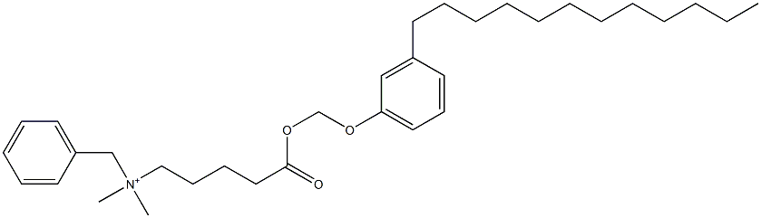 N,N-Dimethyl-N-benzyl-N-[4-[[(3-dodecylphenyloxy)methyl]oxycarbonyl]butyl]aminium Struktur