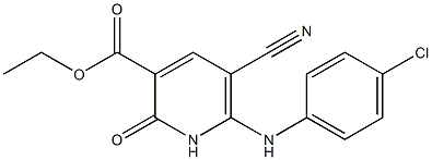 5-Cyano-6-(4-chloroanilino)-1,2-dihydro-2-oxopyridine-3-carboxylic acid ethyl ester Struktur