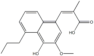 (Z)-3-(4-Hydroxy-3-methoxy-5-propyl-1-naphthalenyl)-2-methylacrylic acid Struktur