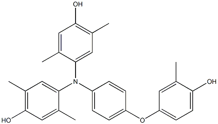 N,N-Bis(4-hydroxy-2,5-dimethylphenyl)-4-(4-hydroxy-3-methylphenoxy)benzenamine Struktur