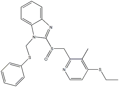 1-Phenylthiomethyl-2-[(4-ethylthio-3-methyl-2-pyridinyl)methylsulfinyl]-1H-benzimidazole Struktur