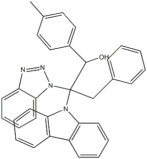 1-(4-Methylphenyl)-3-phenyl-2-(1H-benzotriazol-1-yl)-2-(9H-carbazol-9-yl)-1-propanol Struktur