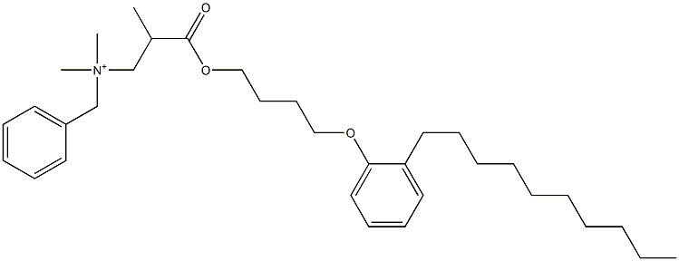 N,N-Dimethyl-N-benzyl-N-[2-[[4-(2-decylphenyloxy)butyl]oxycarbonyl]propyl]aminium Struktur