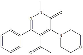 2-Methyl-4-morpholino-5-acetyl-6-phenylpyridazin-3(2H)-one Struktur