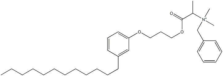 N,N-Dimethyl-N-benzyl-N-[1-[[3-(3-dodecylphenyloxy)propyl]oxycarbonyl]ethyl]aminium Struktur