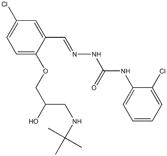 1-[5-Chloro-2-[2-hydroxy-3-(tert-butylamino)propoxy]benzylidene]-4-(2-chlorophenyl)semicarbazide Struktur