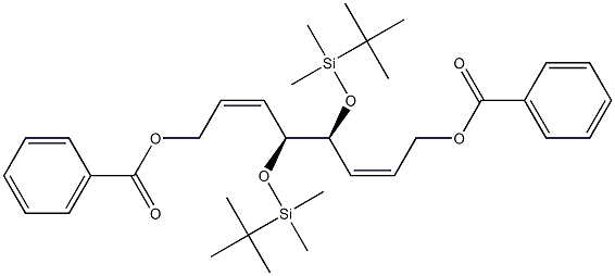 (2Z,4S,5S,6Z)-4,5-Bis(tert-butyldimethylsilyloxy)-2,6-octadiene-1,8-diol dibenzoate Struktur