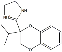 2-[(2,3-Dihydro-2-isopropyl-1,4-benzodioxin)-2-yl]-4,5-dihydroimidazolium Struktur