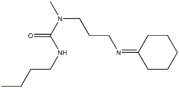 N-Methyl-N-(3-cyclohexylideneaminopropyl)-N'-butylurea Struktur