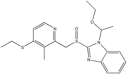 1-(1-Ethoxyethyl)-2-[(4-ethylthio-3-methyl-2-pyridinyl)methylsulfinyl]-1H-benzimidazole Struktur