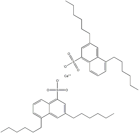 Bis(3,5-dihexyl-1-naphthalenesulfonic acid)calcium salt Struktur