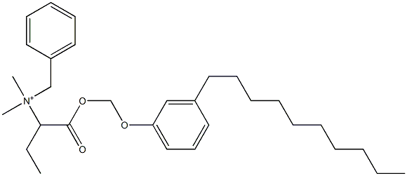 N,N-Dimethyl-N-benzyl-N-[1-[[(3-decylphenyloxy)methyl]oxycarbonyl]propyl]aminium Struktur