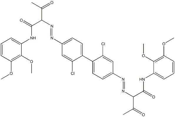 4,4'-Bis[[1-(2,3-dimethoxyphenylamino)-1,3-dioxobutan-2-yl]azo]-2,2'-dichloro-1,1'-biphenyl Struktur