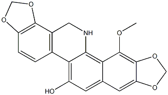 13,14-Dihydro-6-hydroxy-12-methoxy[1,3]benzodioxolo[5,6-c]-1,3-dioxolo[4,5-i]phenanthridine Struktur