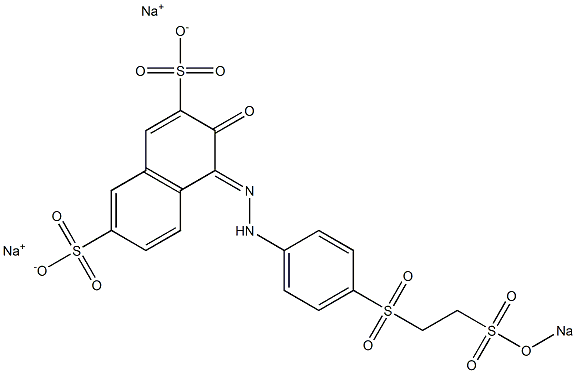 3,4-Dihydro-3-oxo-4-[2-[4-[2-(sodiooxysulfonyl)ethylsulfonyl]phenyl]hydrazin-1-ylidene]naphthalene-2,7-disulfonic acid disodium salt Struktur