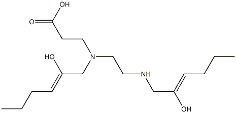 3-[N-(2-Hydroxy-2-hexenyl)-N-[2-(2-hydroxy-2-hexenylamino)ethyl]amino]propionic acid Struktur