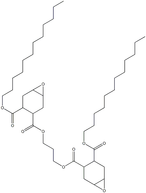 Bis[2-(dodecyloxycarbonyl)-4,5-epoxy-1-cyclohexanecarboxylic acid]1,3-propanediyl ester Struktur