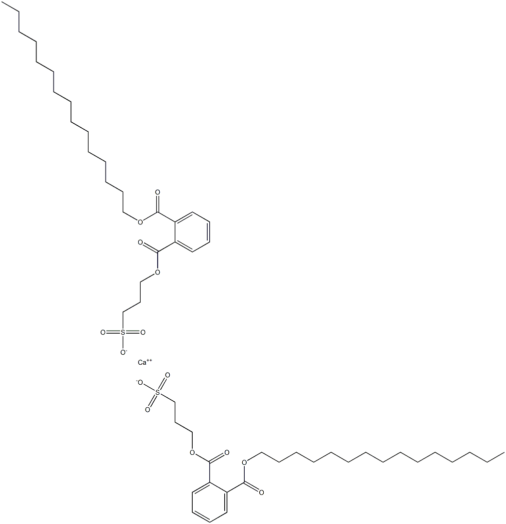 Bis[3-[(2-pentadecyloxycarbonylphenyl)carbonyloxy]propane-1-sulfonic acid]calcium salt Struktur