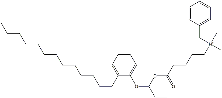 N,N-Dimethyl-N-benzyl-N-[4-[[1-(2-tridecylphenyloxy)propyl]oxycarbonyl]butyl]aminium Struktur