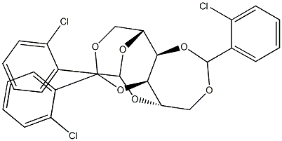 1-O,4-O:2-O,5-O:3-O,6-O-Tris(2-chlorobenzylidene)-D-glucitol Struktur