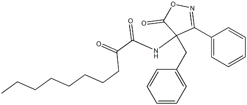 3-Phenyl-4-benzyl-4-[(1,2-dioxodecyl)amino]isoxazol-5(4H)-one Struktur