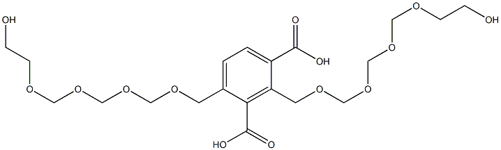 2,4-Bis(10-hydroxy-2,4,6,8-tetraoxadecan-1-yl)isophthalic acid Struktur