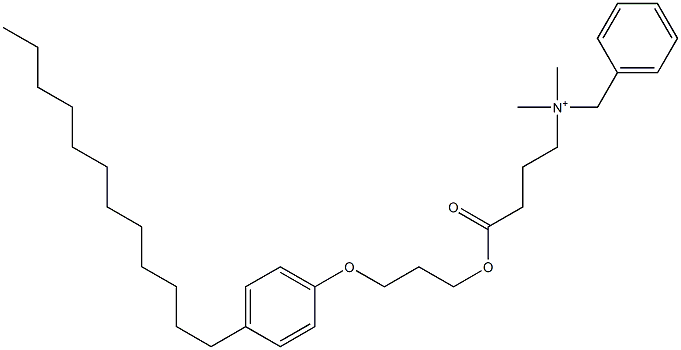 N,N-Dimethyl-N-benzyl-N-[3-[[3-(4-dodecylphenyloxy)propyl]oxycarbonyl]propyl]aminium Struktur