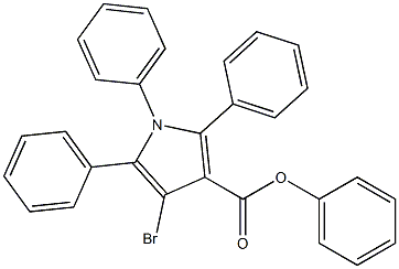 4-Bromo-1,2,5-triphenyl-1H-pyrrole-3-carboxylic acid phenyl ester Struktur