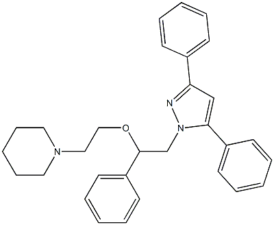 3,5-Diphenyl-1-[2-phenyl-2-[2-(piperidin-1-yl)ethoxy]ethyl]-1H-pyrazole Struktur