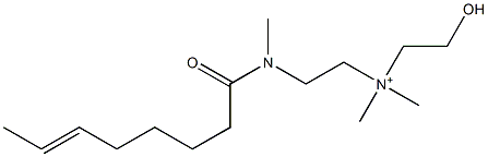 2-[N-(6-Octenoyl)-N-methylamino]-N-(2-hydroxyethyl)-N,N-dimethylethanaminium Struktur