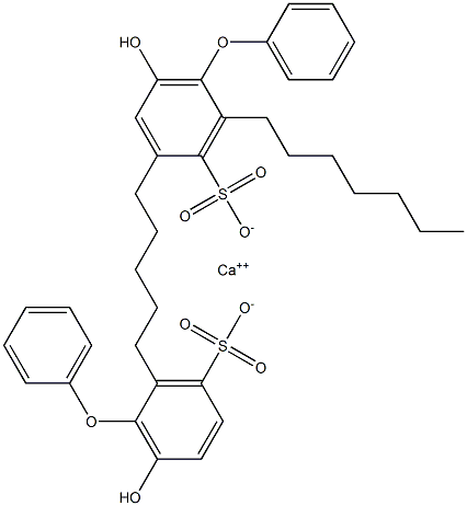 Bis(6-hydroxy-2-heptyl[oxybisbenzene]-3-sulfonic acid)calcium salt Struktur