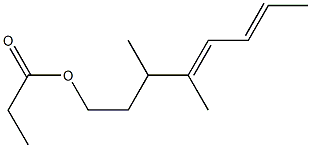 Propionic acid 3,4-dimethyl-4,6-octadienyl ester Struktur