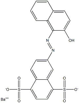 2-[(2-Hydroxy-1-naphtyl)azo]-5,8-naphthalenedisulfonic acid barium salt Struktur