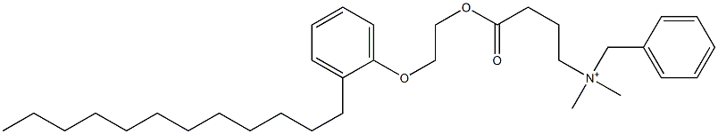 N,N-Dimethyl-N-benzyl-N-[3-[[2-(2-dodecylphenyloxy)ethyl]oxycarbonyl]propyl]aminium Struktur