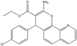 2-Amino-4-(4-chlorophenyl)-4H-pyrano[3,2-h]quinoline-3-carboxylic acid ethyl ester Struktur