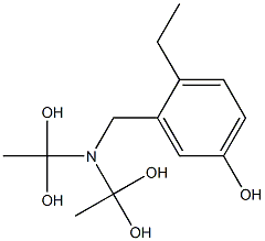 3-[Bis(1,1-dihydroxyethyl)aminomethyl]-4-ethylphenol Struktur