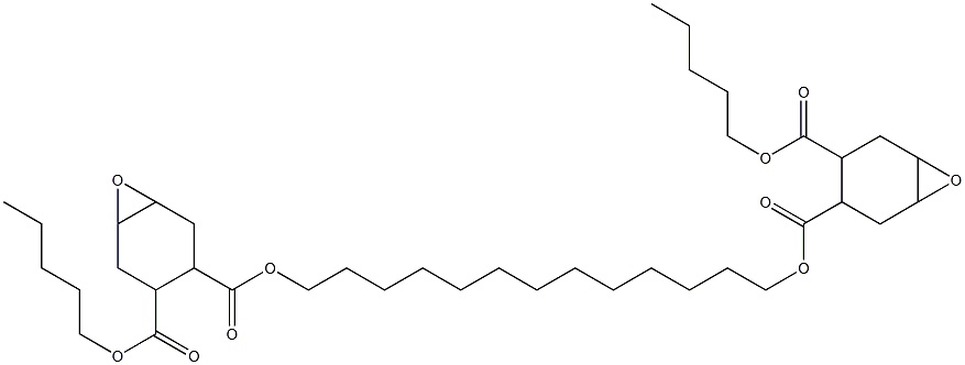 Bis[2-(pentyloxycarbonyl)-4,5-epoxy-1-cyclohexanecarboxylic acid]1,13-tridecanediyl ester Struktur