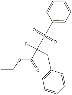 3-Phenyl-2-phenylsulfonyl-2-fluoropropionic acid ethyl ester Struktur