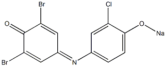 2,6-Dibromo-4-[[3-chloro-4-(sodiooxy)phenyl]imino]-2,5-cyclohexadiene-1-one Struktur